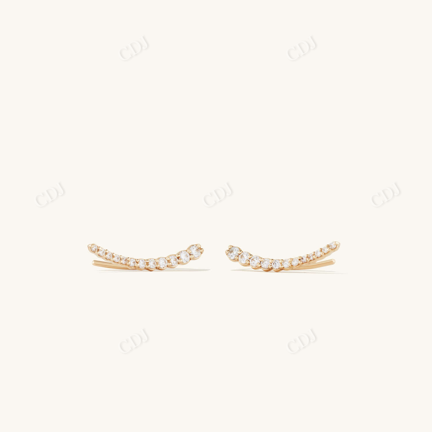 0.27CT Lab Grown Diamond Curved Stud Earrings  customdiamjewel   