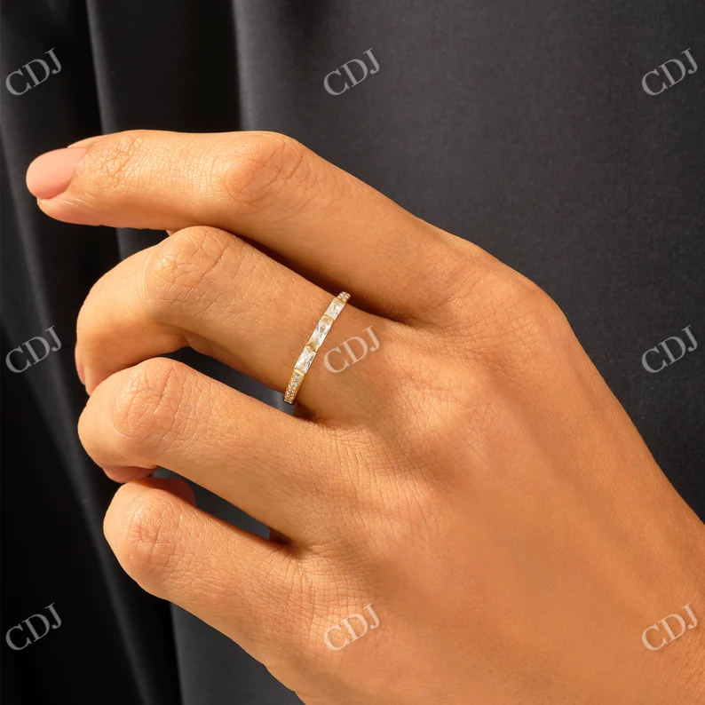 0.41CTW Trio Baguette Lab Grown Diamond Wedding Band customdiamjewel
