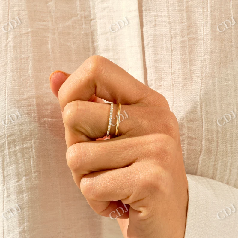 0.16CTW Thin Double Strand Gold Diamond Wedding Band customdiamjewel