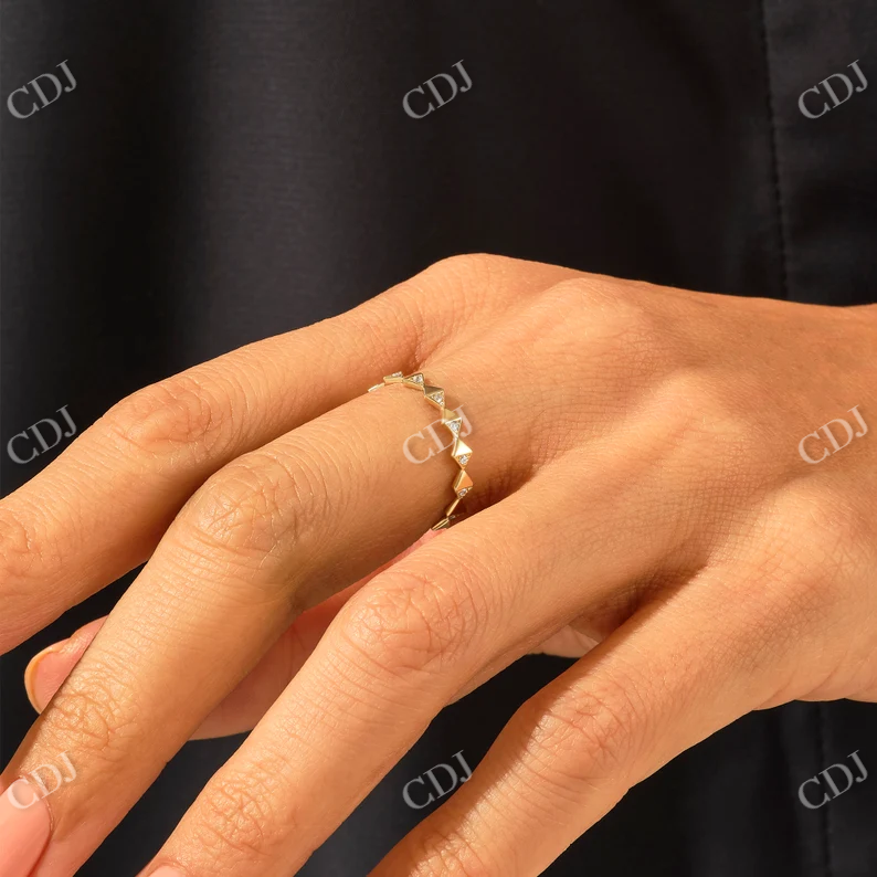 0.05CTW Pave Diamond Angle Wedding Band customdiamjewel
