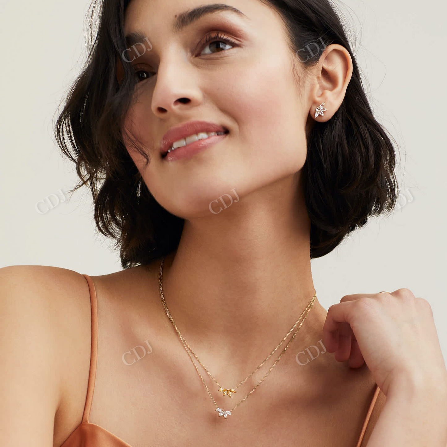 Marquise Cut Natural Diamond Solid Gold Topaz Stud Earring customdiamjewel