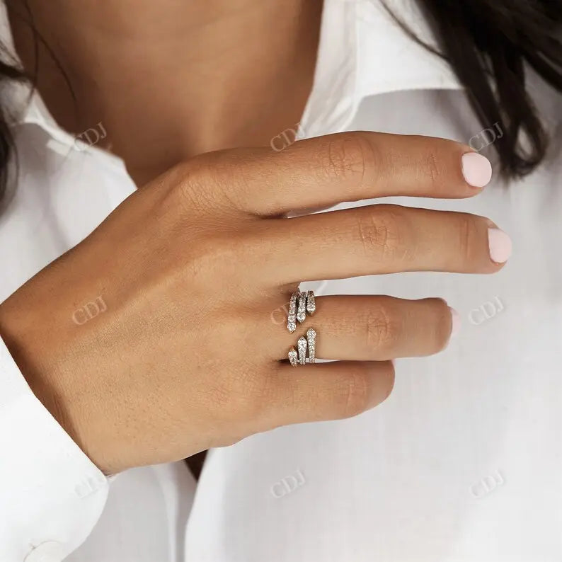 0.18CTW Round Shape Lab Grown Diamond Open Shank Wedding Band customdiamjewel