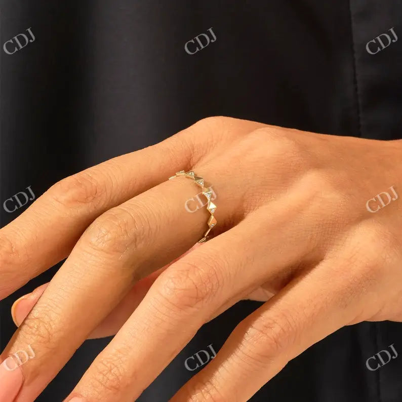 0.05CTW CVD Diamond Angle Geometric Wedding Band customdiamjewel