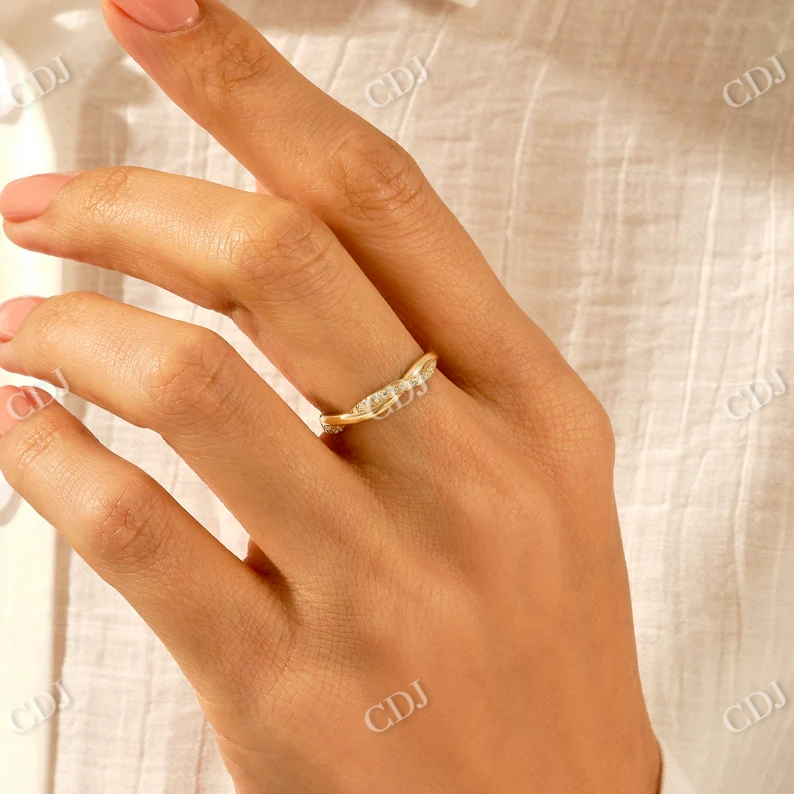 0.18CTW Diamond Half Twisted Infinity Wedding Band customdiamjewel