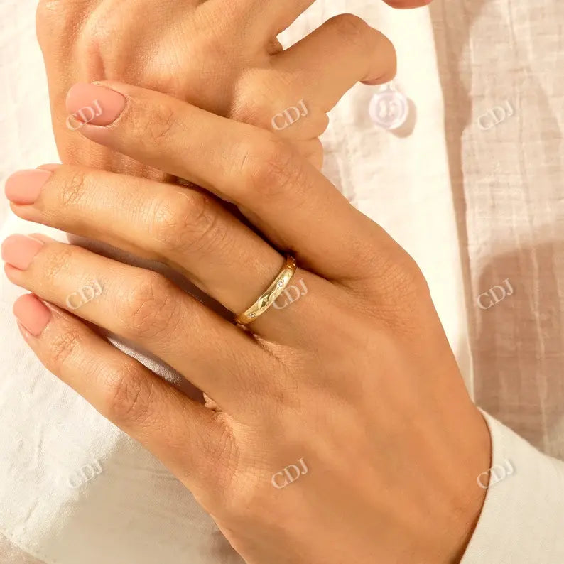 0.05CTW Round CVD Diamond Starburst Wedding Band customdiamjewel