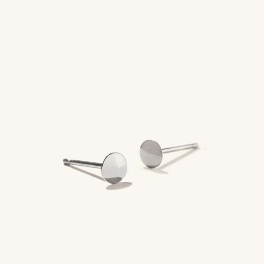 Round 14K Solid Yellow Gold Thumbtack Studs Earrings  customdiamjewel Sterling Silver White Gold VVS-EF