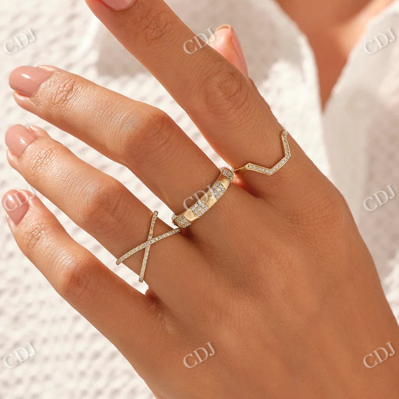 0.81CTW Lab Grown Dome Unique Design Wedding Band customdiamjewel