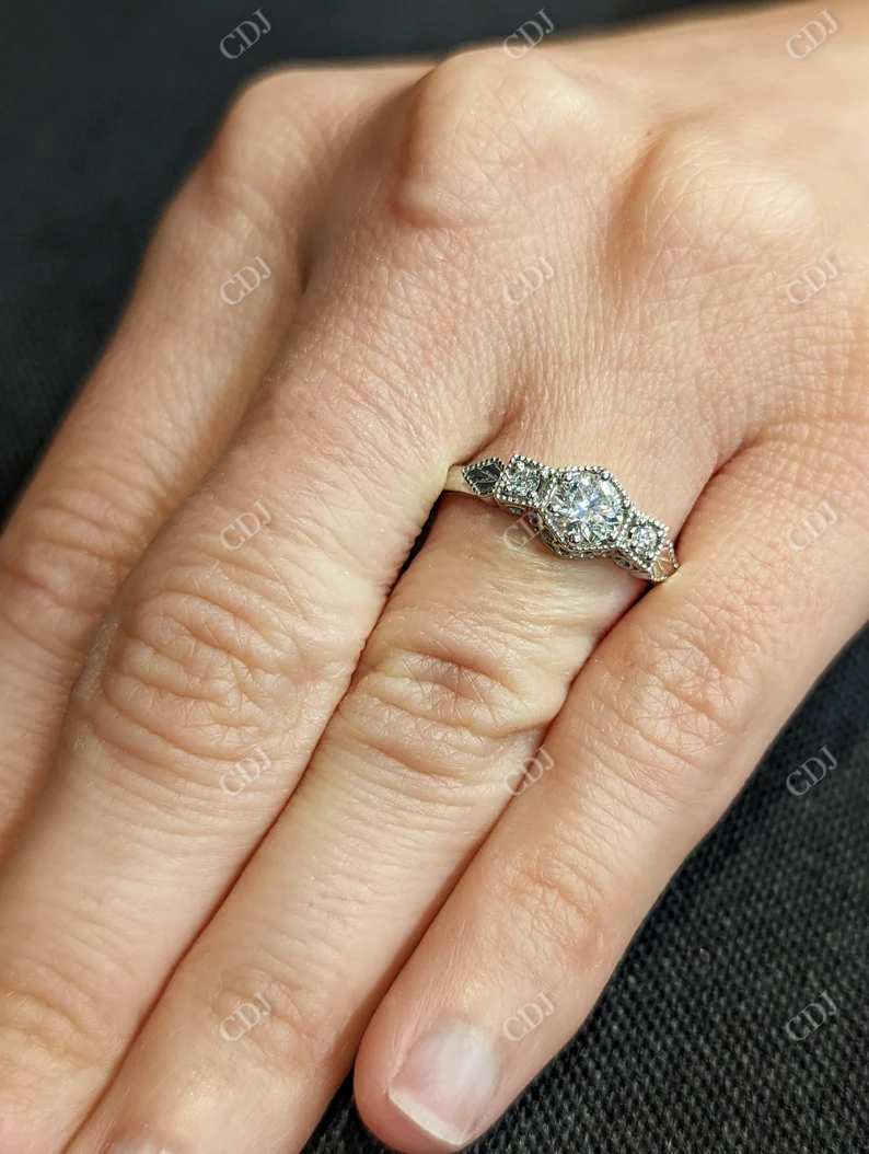 0.5CT Vintage Moissanite Art Deco Wedding Ring customdiamjewel