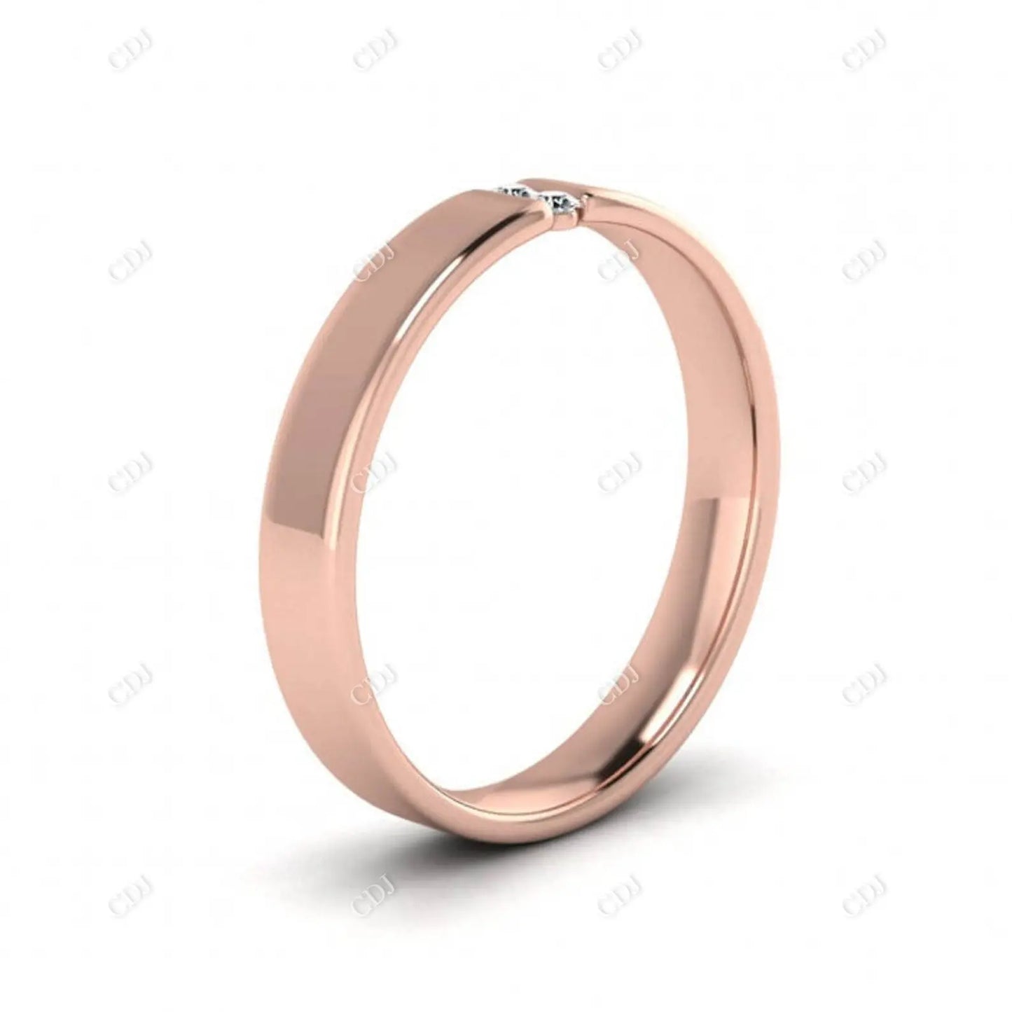 0.0254CTW Natural Diamond Stackable 14k Rose Gold Band customdiamjewel