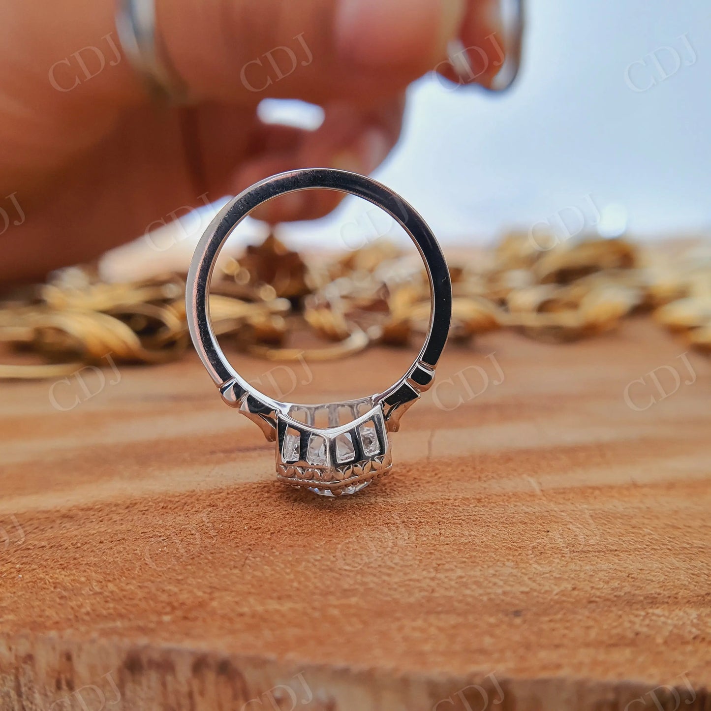 1.30CT Old European Round Cut Moissanite Engagement Ring customdiamjewel