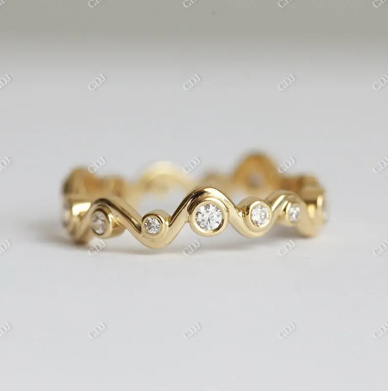 0.28CTW Round Cut Diamond Wave Full Eternity Wedding Band customdiamjewel