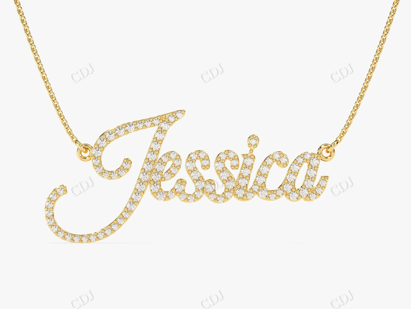 Unique Personalized Moissanite Name Necklace With Cable Chain customdiamjewel