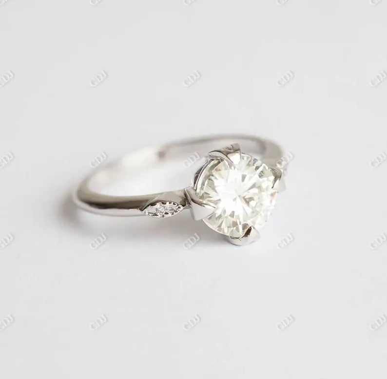 1.30CT Round Cut Moissanite Unique Engagement Ring customdiamjewel
