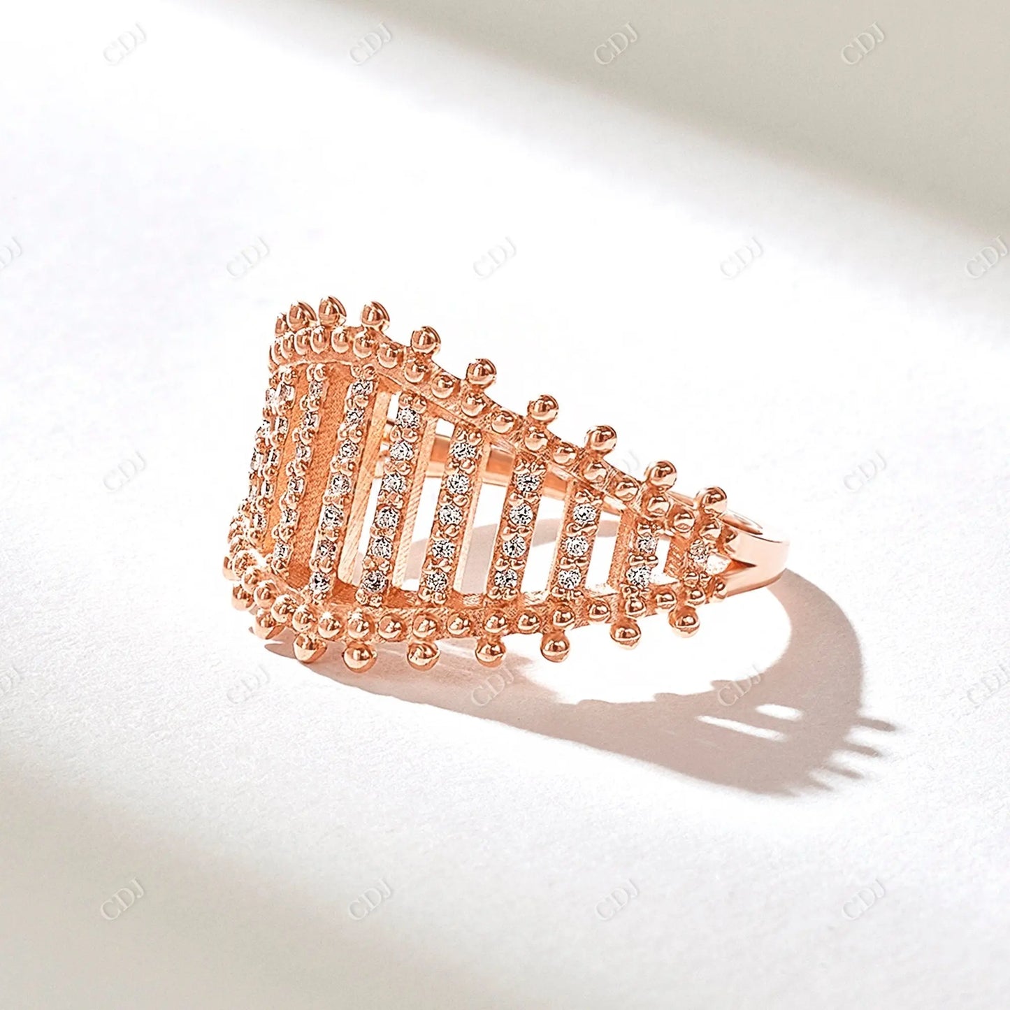 Antique 0.49CTW Round Cut Lab Grown Diamond Wedding Band customdiamjewel 10KT Rose Gold VVS-EF