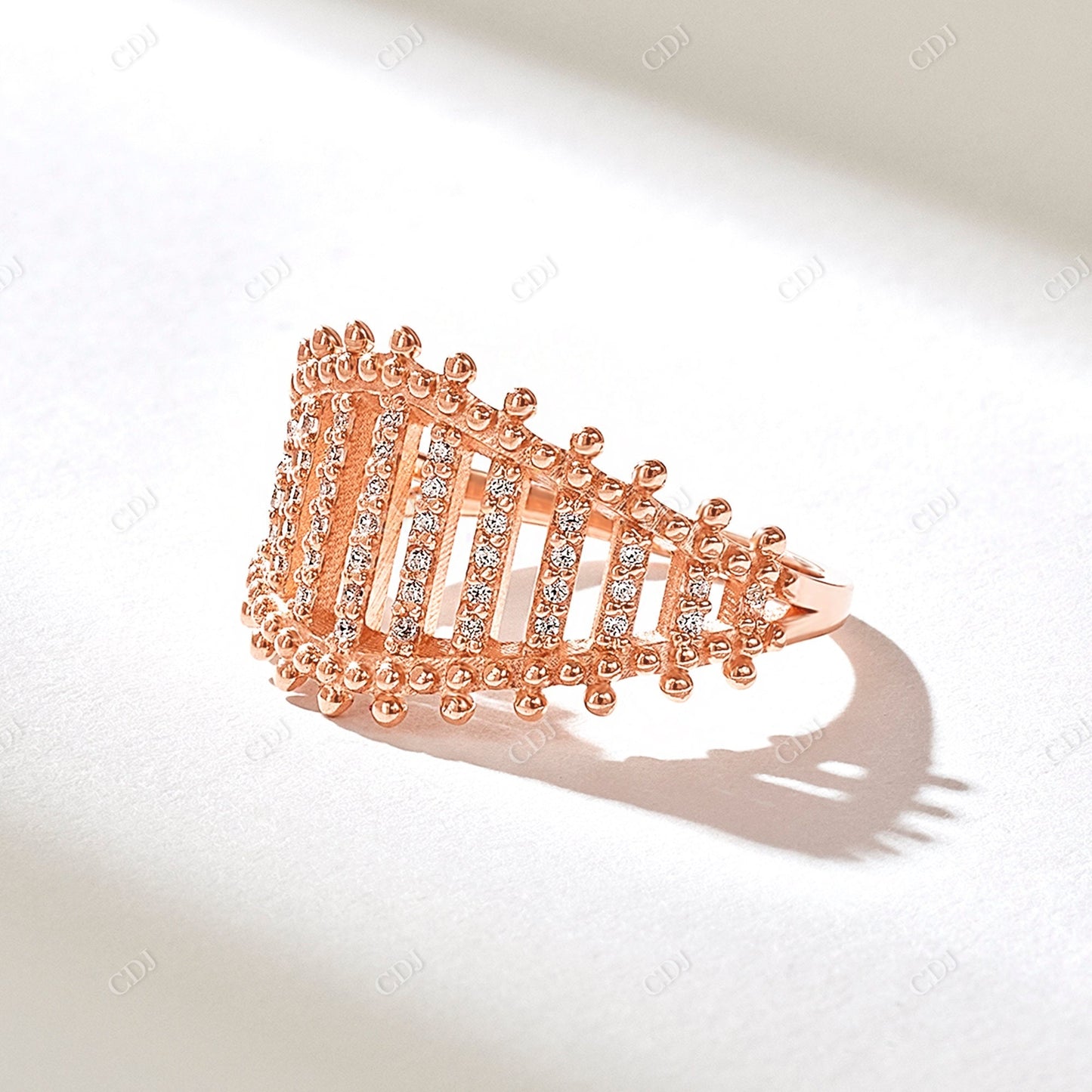 0.49CTW Pave Earth Mine Diamond Bold Statement Ring customdiamjewel 10KT Rose Gold VVS-EF