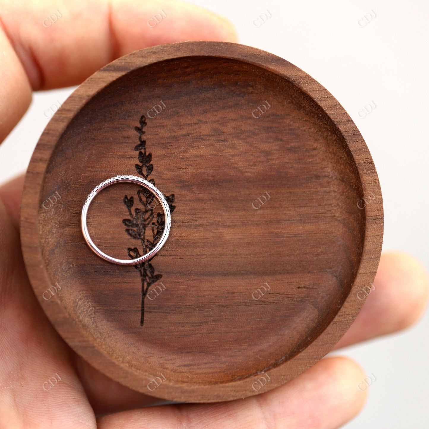 0.15CTW White Gold CVD Diamond Wedding Band customdiamjewel