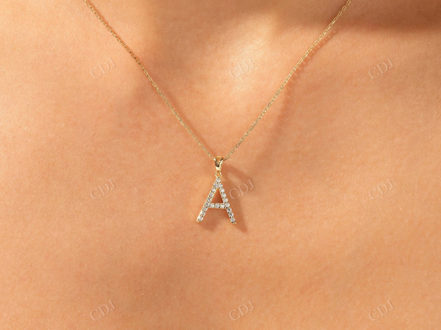 0.30CTW Personalized Dainty Moissanite Letter Necklace customdiamjewel