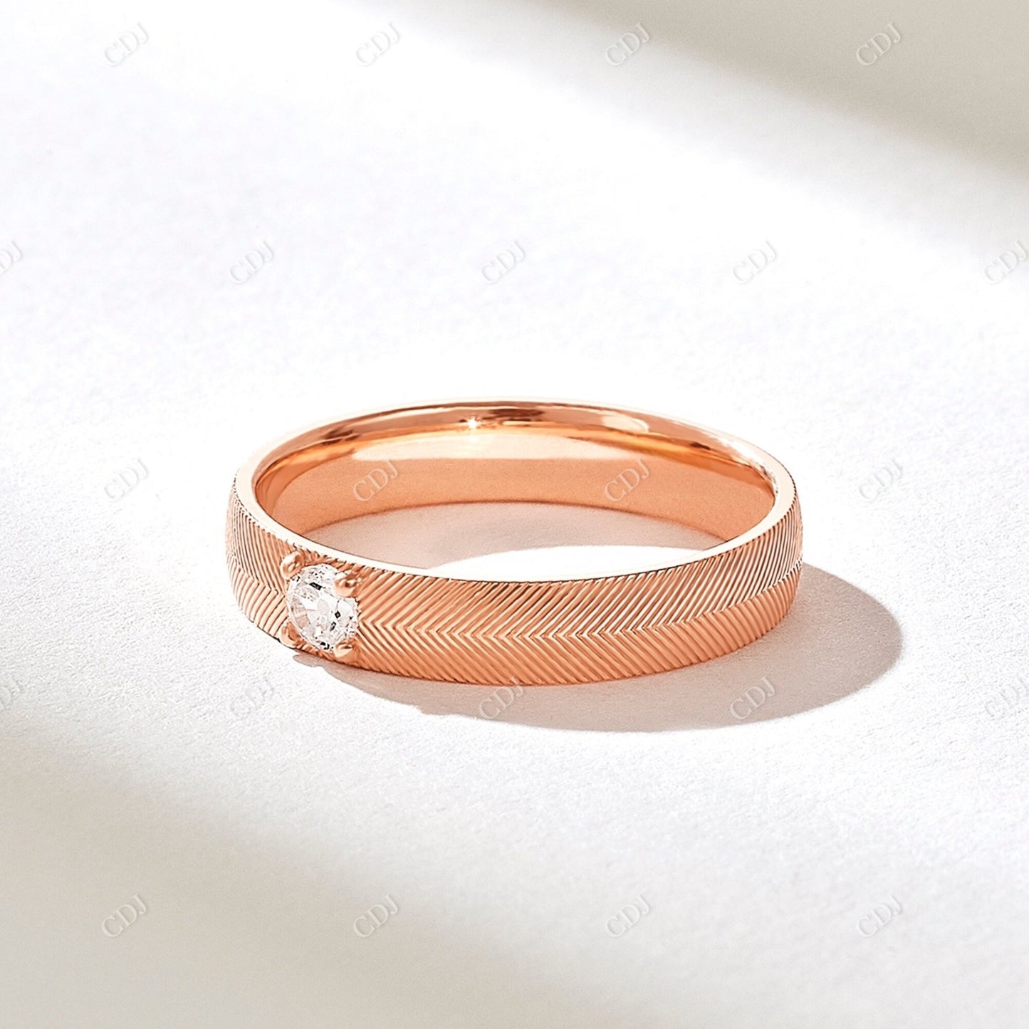 0.10CT Natural Round Diamond Arrow Wedding Band customdiamjewel 10KT Rose Gold VVS-EF