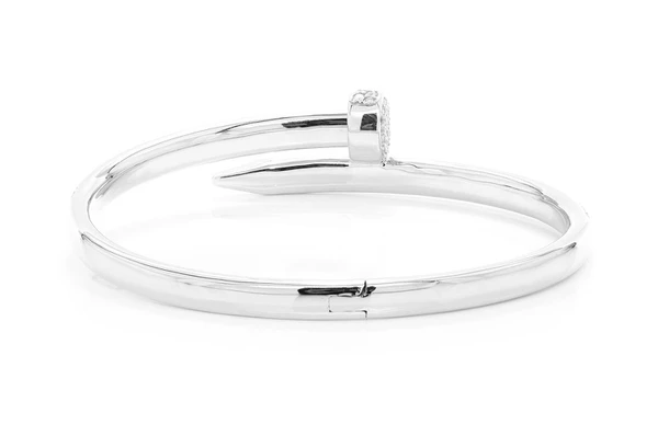 Micro Pave Diamond Nail Bangle Bracelet customdiamjewel