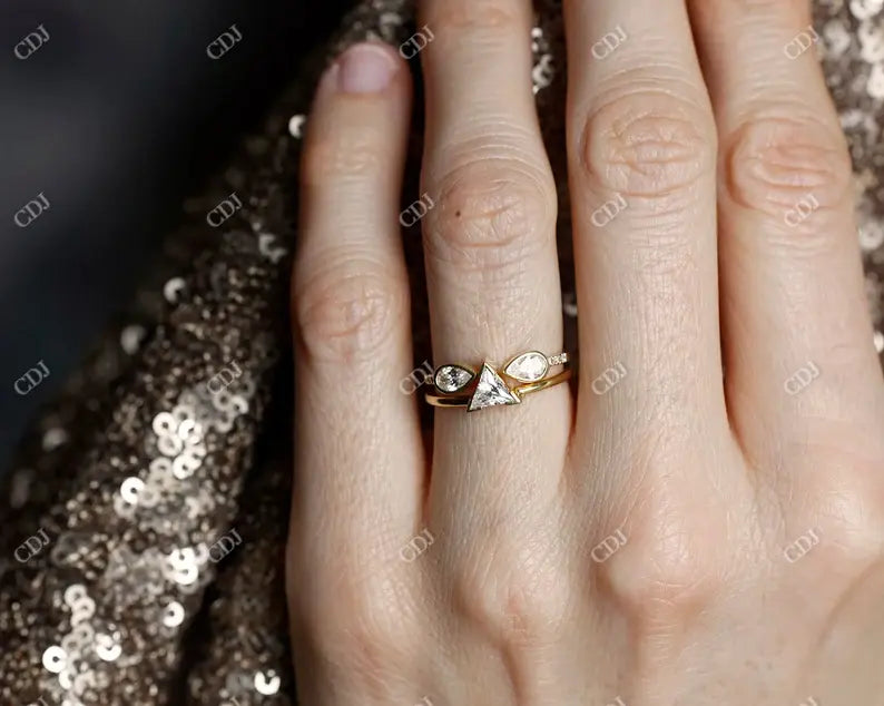 Pear Cut Open Stackable Moissanite Wedding Band customdiamjewel