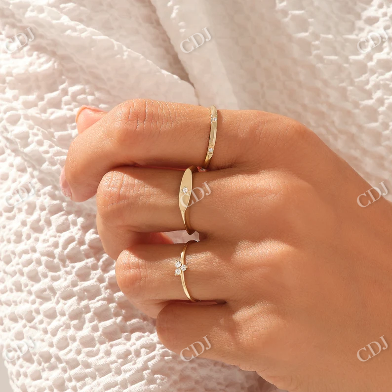 0.06CTW Lab Grown Bezel Set Pyramid Wedding Band customdiamjewel