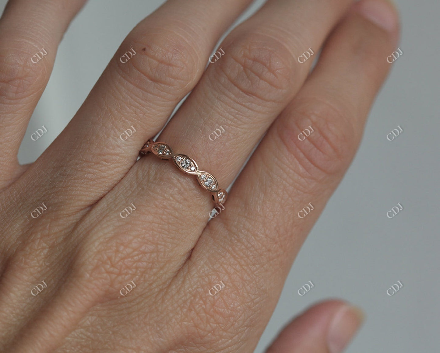 Rose Gold Natural Diamond Eternity Wedding Band customdiamjewel