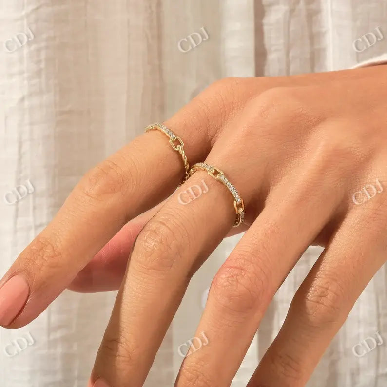 0.04CTW Lab Grown Diamond Dainty Twist Rope Wedding Band customdiamjewel