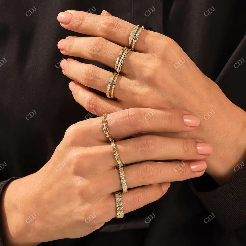 0.14CTW Round Cut Lab Grown Diamond Open Link Ring customdiamjewel