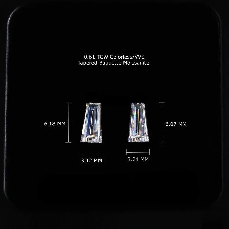 0.61CTW Tapered Baguette Cut Loose Moissanite customdiamjewel