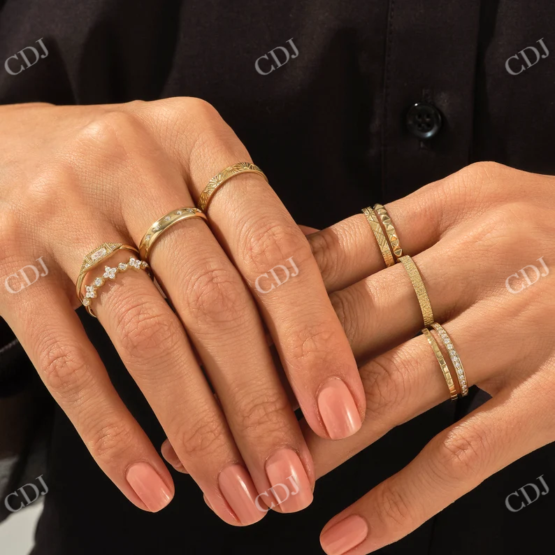 0.15CTW Minimalist Diamond Wedding Band customdiamjewel