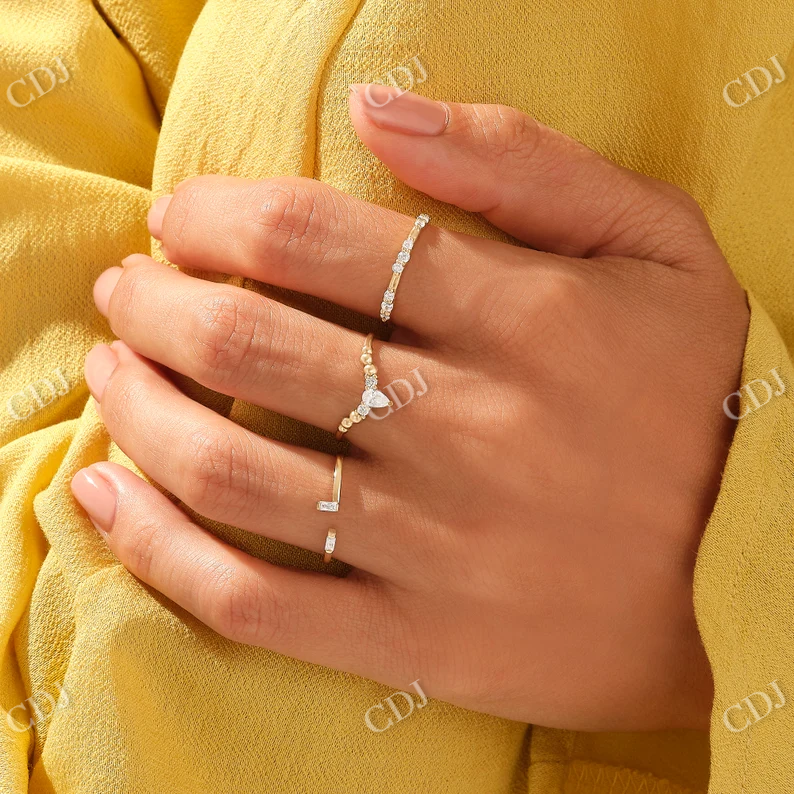 0.22CTW Pear Diamond Ball Curve Wedding Band customdiamjewel