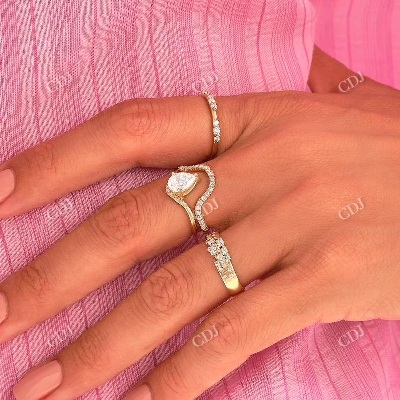 0.35CTW Round Cluster Wide Diamond Wedding Band customdiamjewel