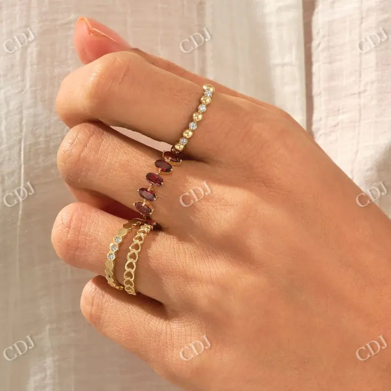 0.03CTW Pave Hexagon Shape Lab Grown Diamond Wedding Band customdiamjewel