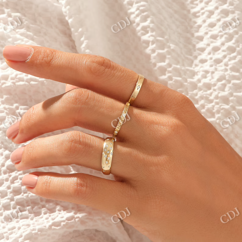 0.01CTW Minimalist Natural Diamond Wedding Band customdiamjewel