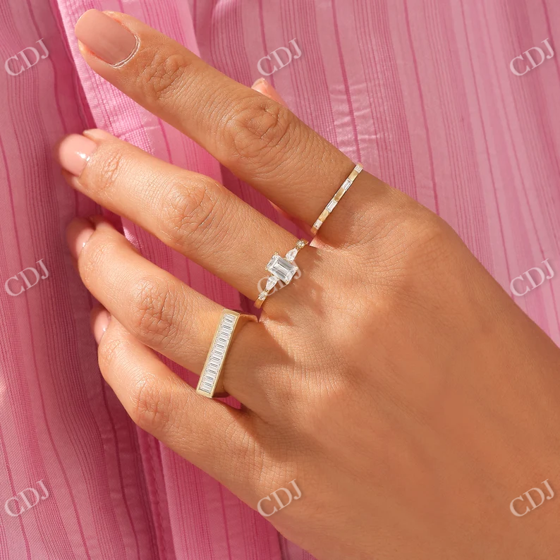 0.18CTW Half Eternity Baguette Diamond Wedding Band customdiamjewel