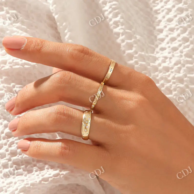 0.01CTW Tiny CVD Round Diamond Wedding Band customdiamjewel