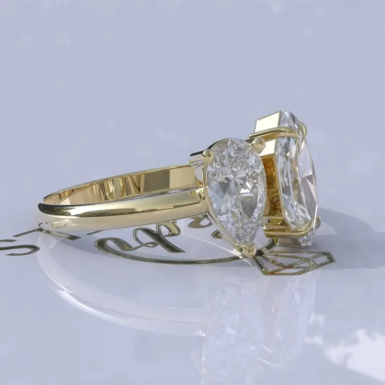 Toi Et Moi Colorless Moissanite Ring customdiamjewel