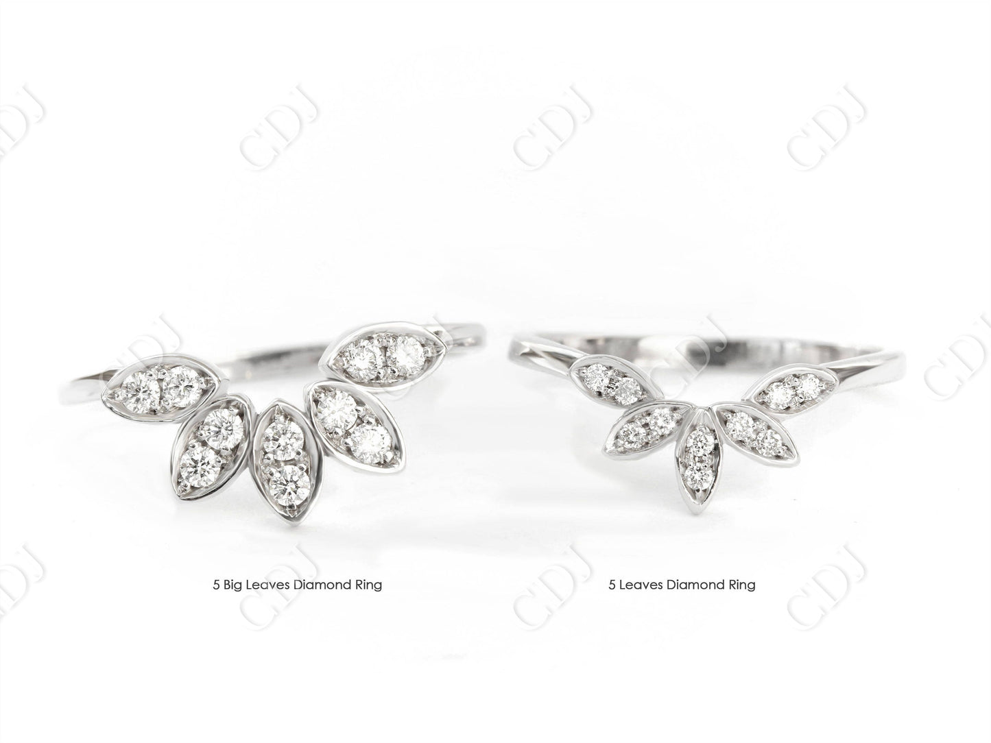 0.25CTW Big Leaves Earth Mine Diamond Wedding Band customdiamjewel