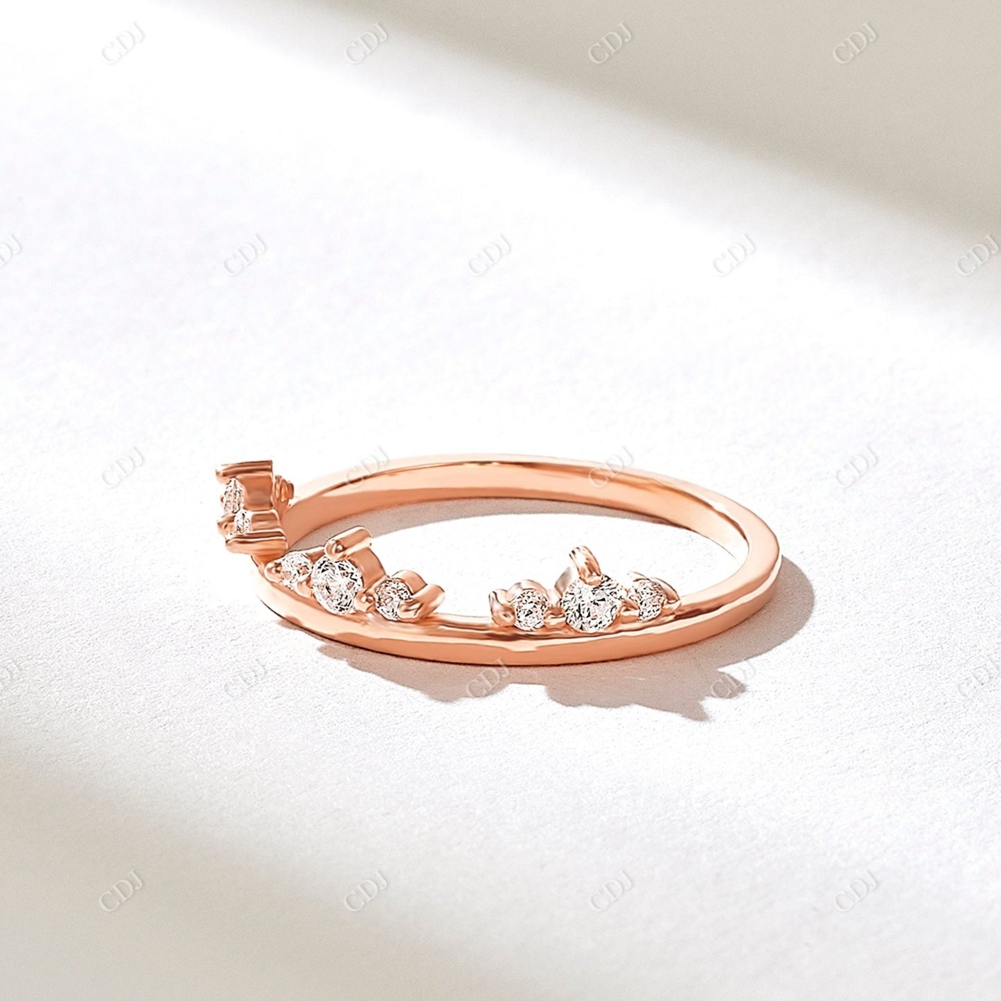 0.15CTW Earth Mine Diamond Crown Wedding Band customdiamjewel