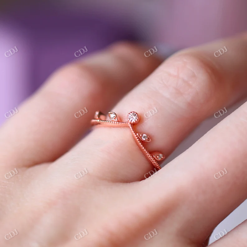 Art Deco Lab Grown Diamond Curved Wedding Band customdiamjewel