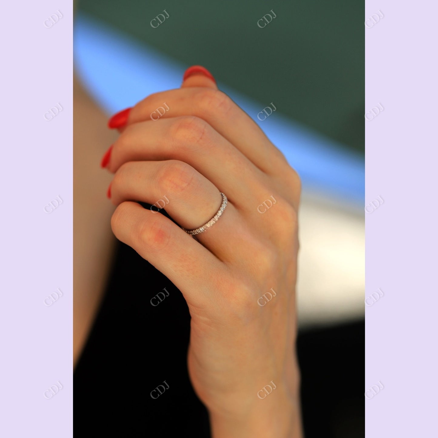 0.25CTW 3/4 Eternity Lab Grown Diamond Wedding Band customdiamjewel