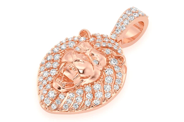 0.50CTW Lion Head Round Diamond Pendant customdiamjewel