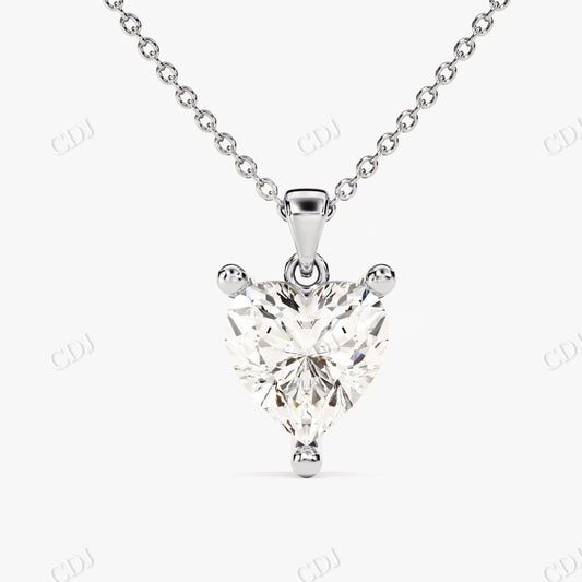 Heart Shape Moissanite Solitaire Necklace  customdiamjewel 10KT White Gold VVS-EF