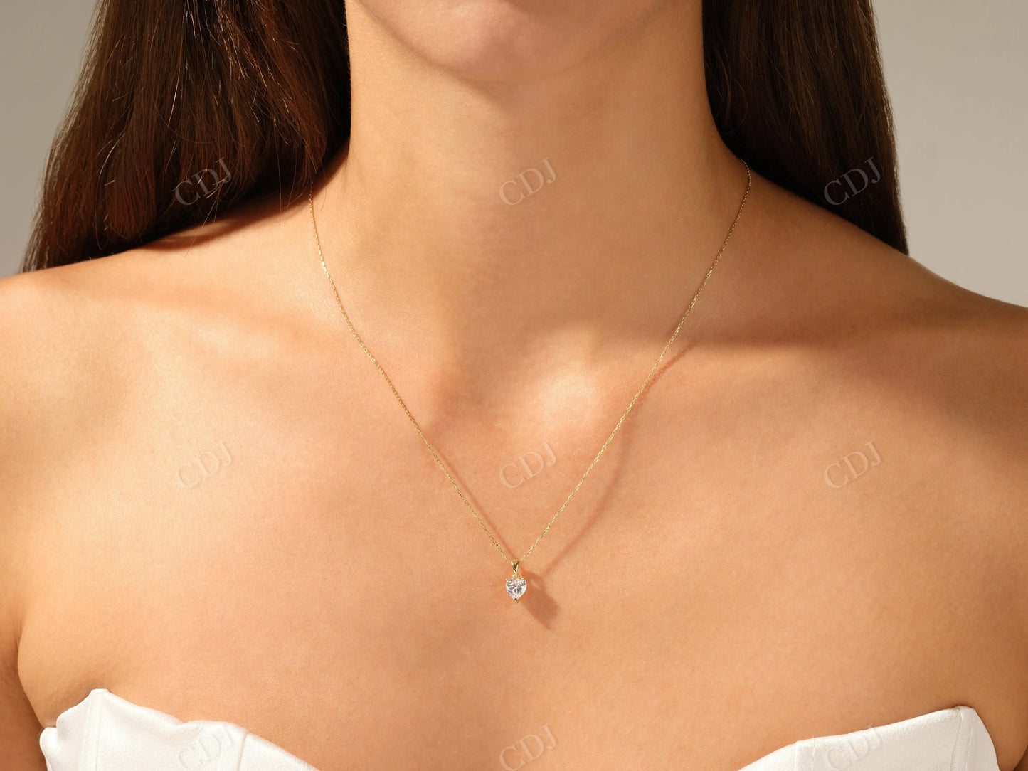 Heart Shape Moissanite Solitaire Necklace customdiamjewel