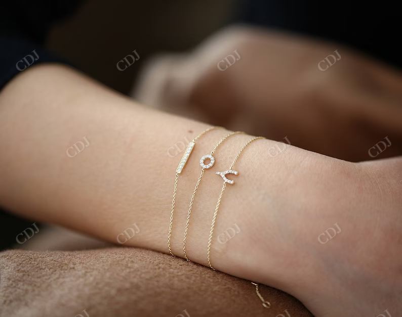 0.09ctw Lab Grown Diamond Bar Bracelet customdiamjewel