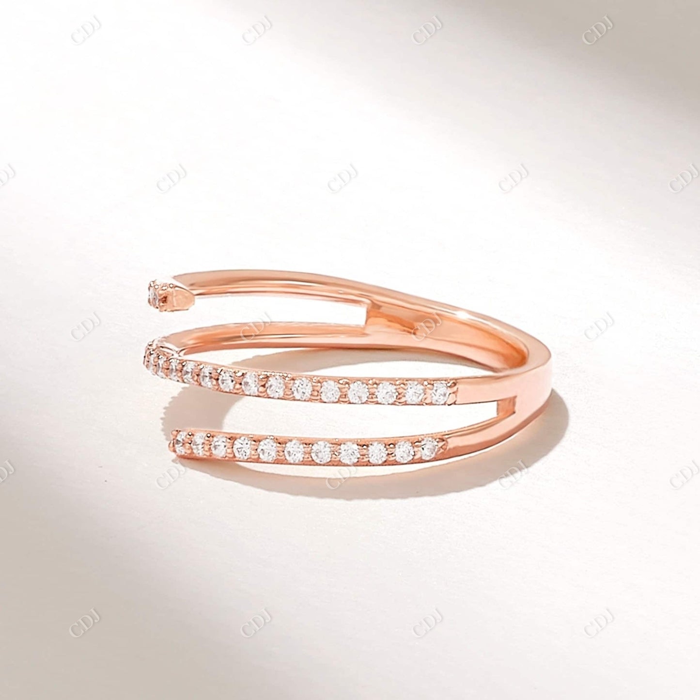 0.23CTW Natural Diamond Minimalist Wraparound Ring customdiamjewel 10KT Rose Gold VVS-EF