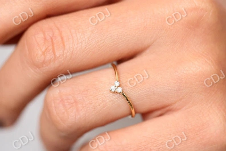 Unique Tri Stone Chevron Diamond Wedding Ring customdiamjewel