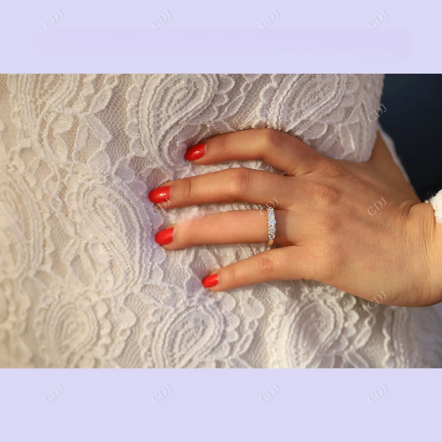 1CTW Round Cut Moissanite Wedding Band customdiamjewel