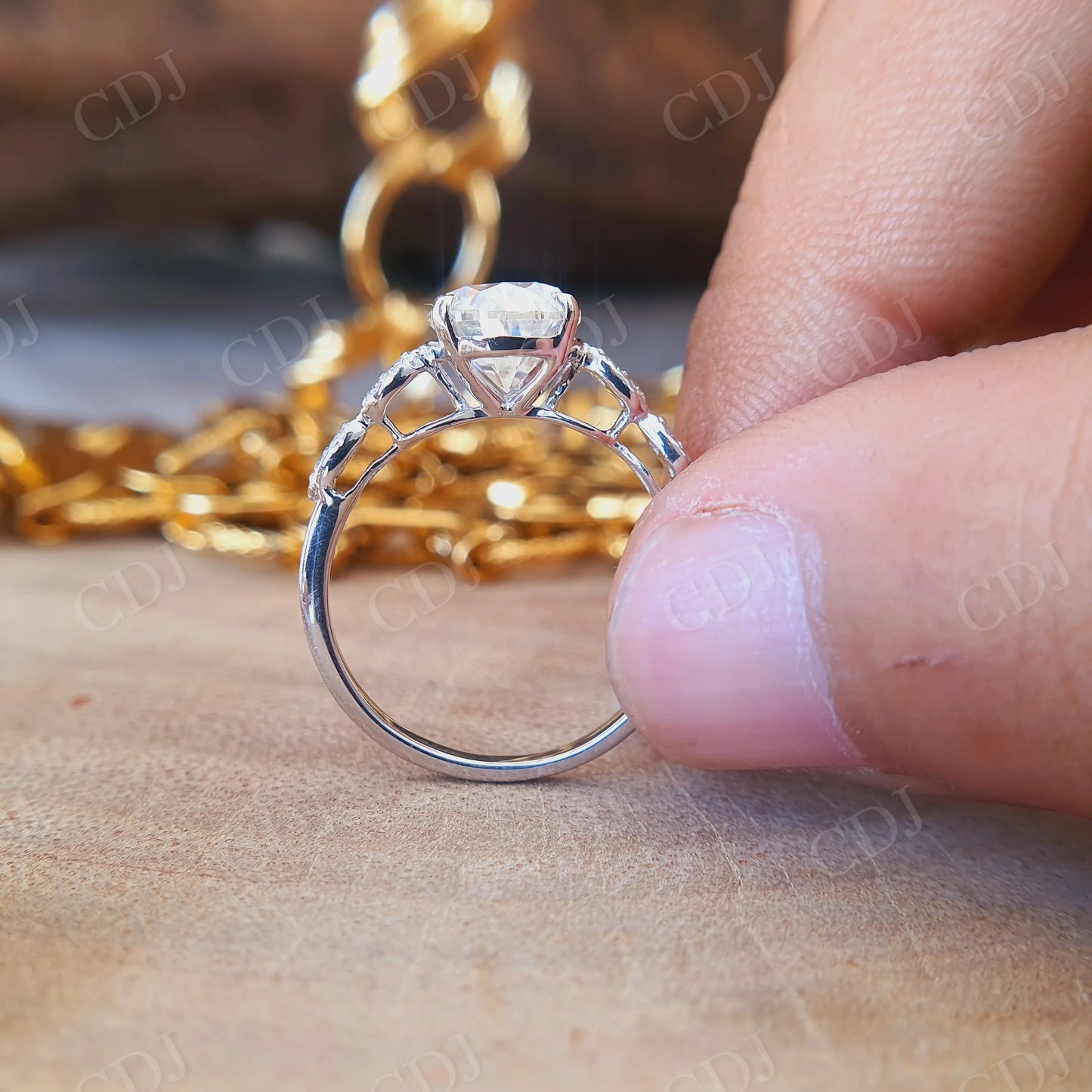 2.00CT Pear Cut Moissanite Solitaire Engagement Ring customdiamjewel