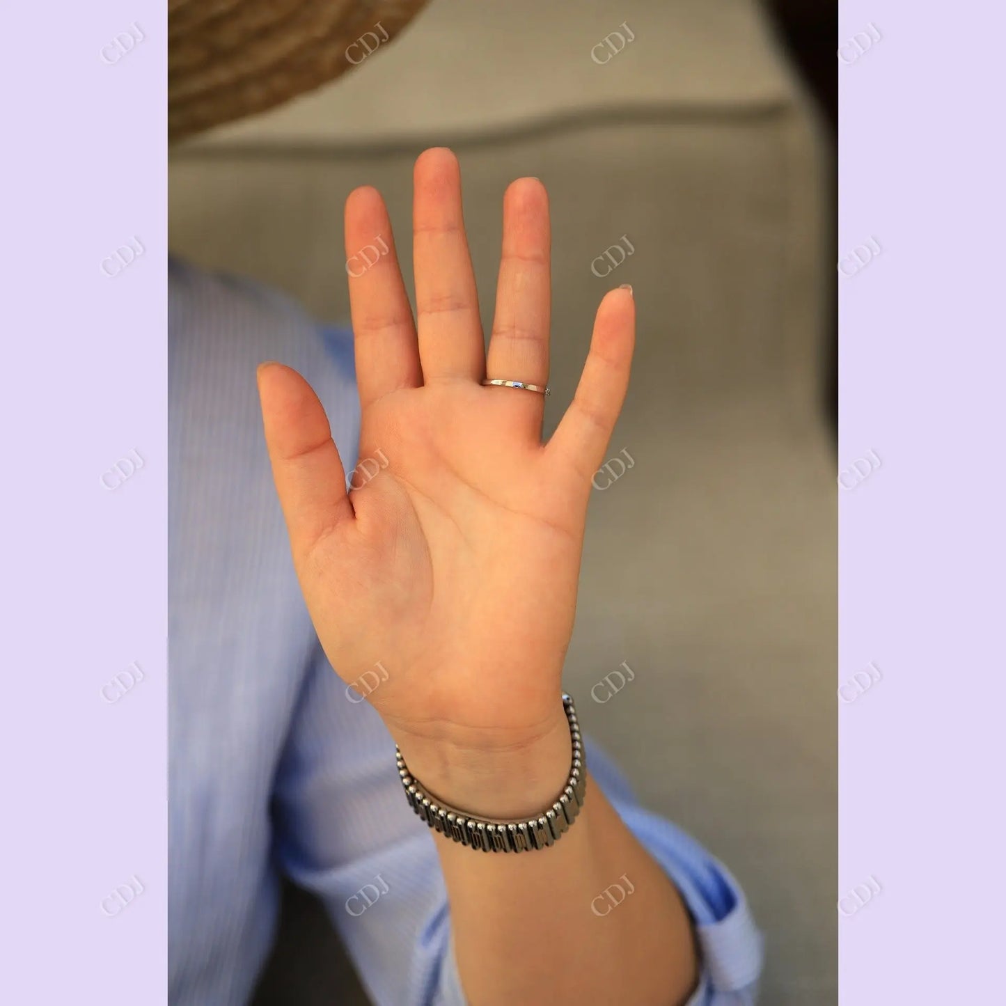 Moissanite Half Eternity White Gold Women's Wedding Band customdiamjewel